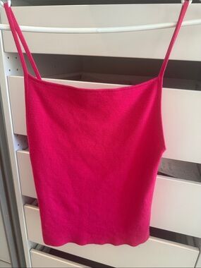 Anthropologie Vibrant Pink Knit Cami with Slim Straps
